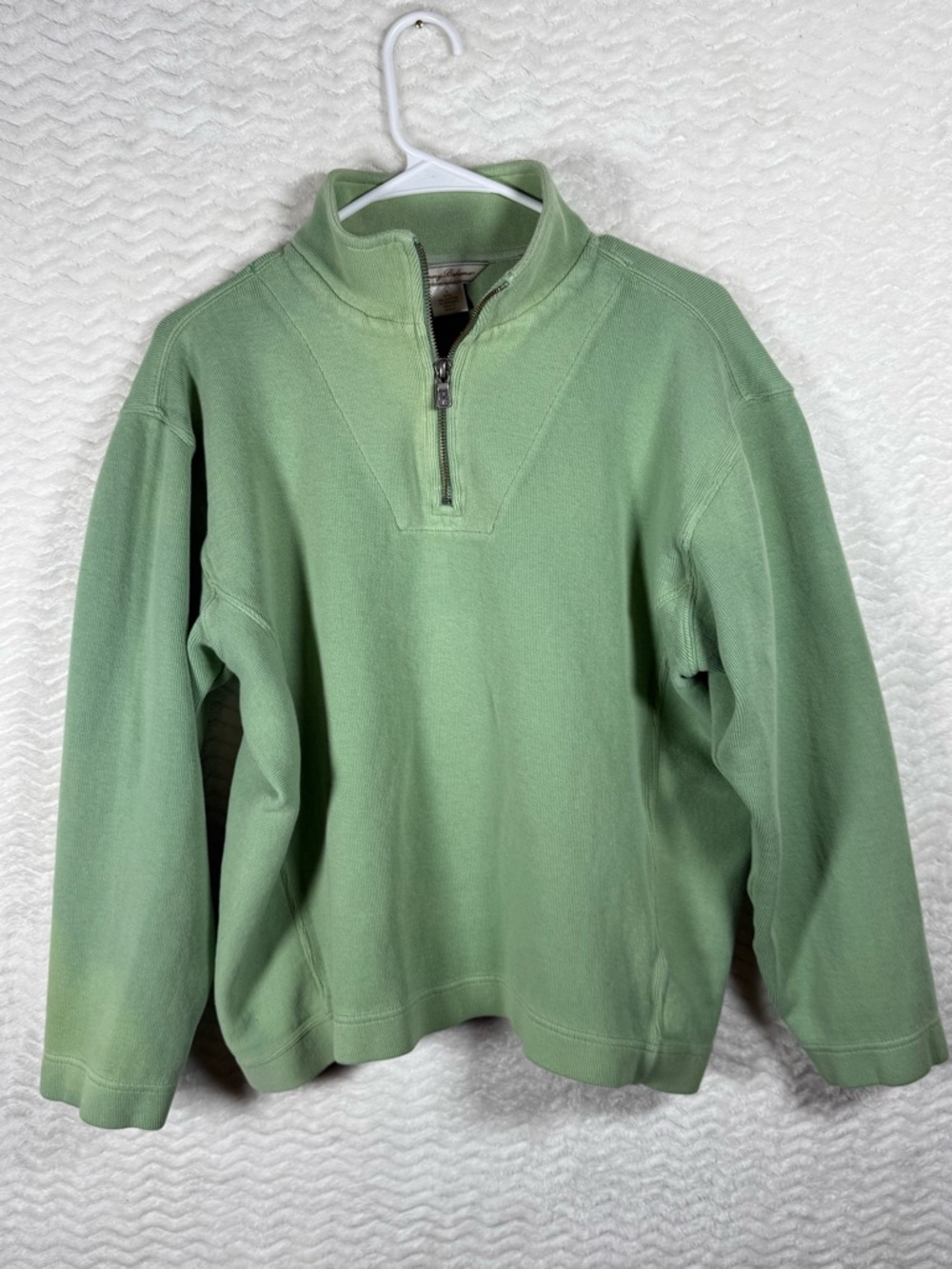 Tommy Bahama Light Sage Green Quarter-Zip Pullover Sweater. So soft & the color🔥 - Picture 1 of 13